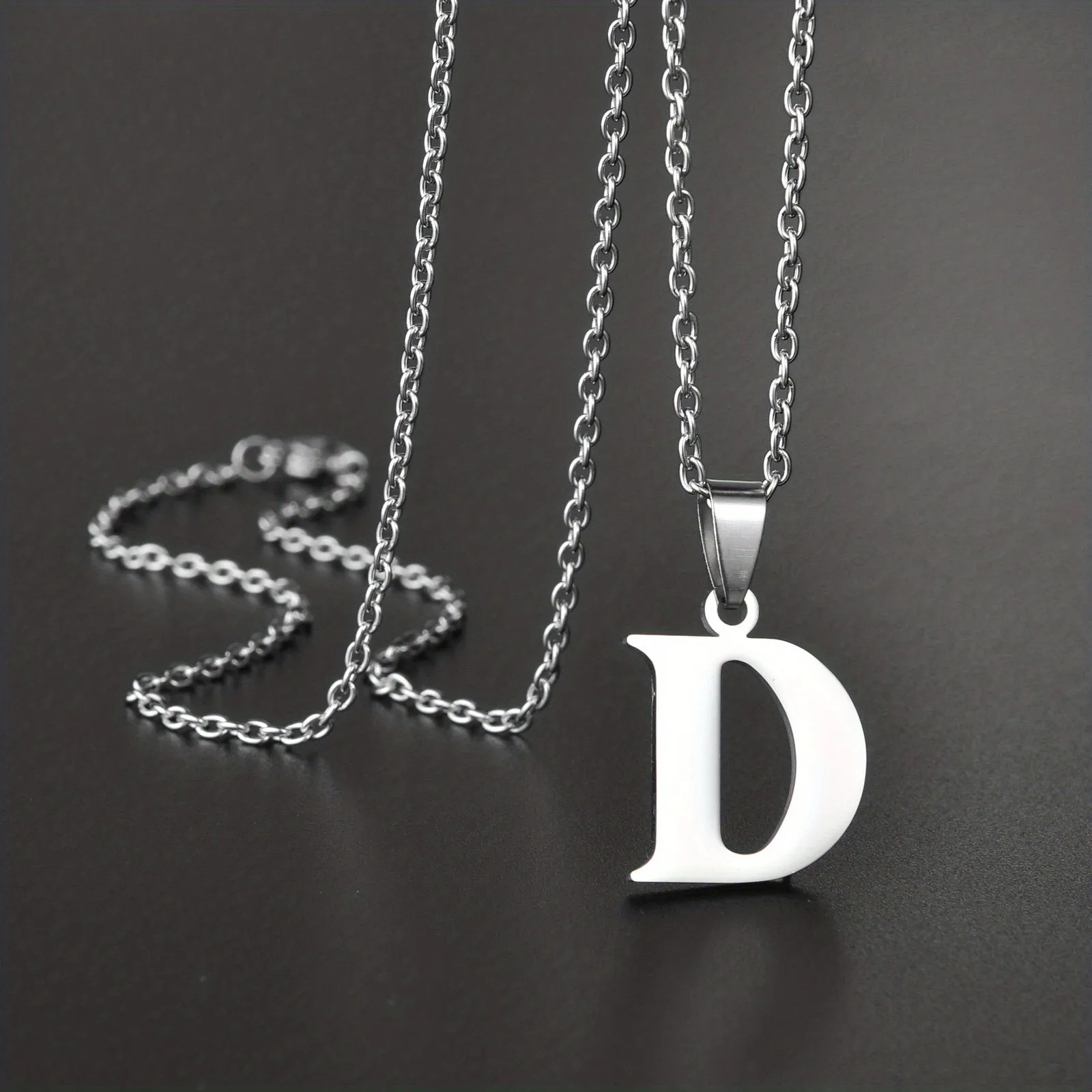 Men's Stainless Steel Letter Necklace Birthday Gift