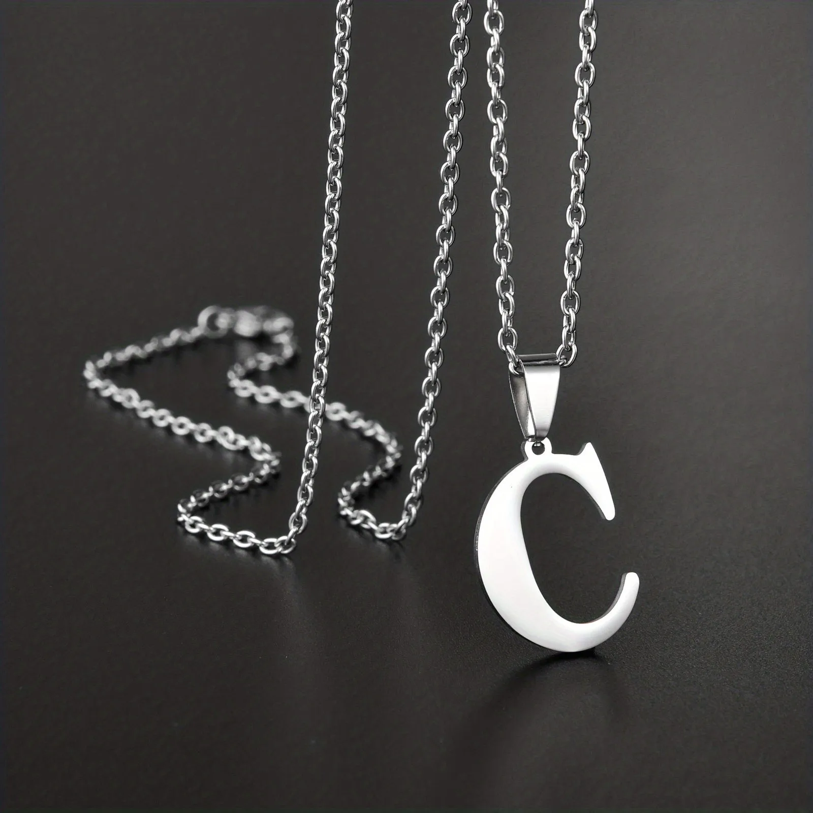 Men's Stainless Steel Letter Necklace Birthday Gift