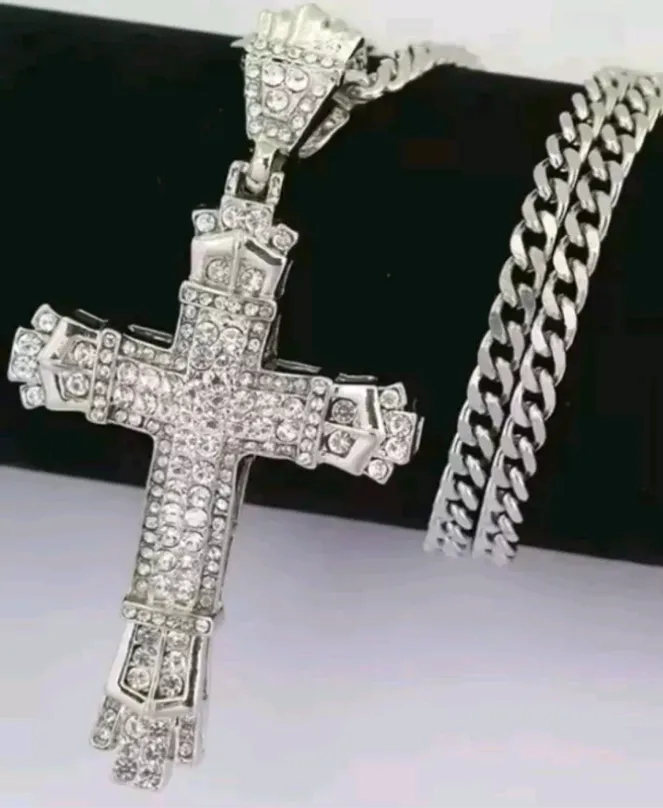 Mens Women Chain Necklace Cross Stainless Steel Pendant Jesus Free Shipping