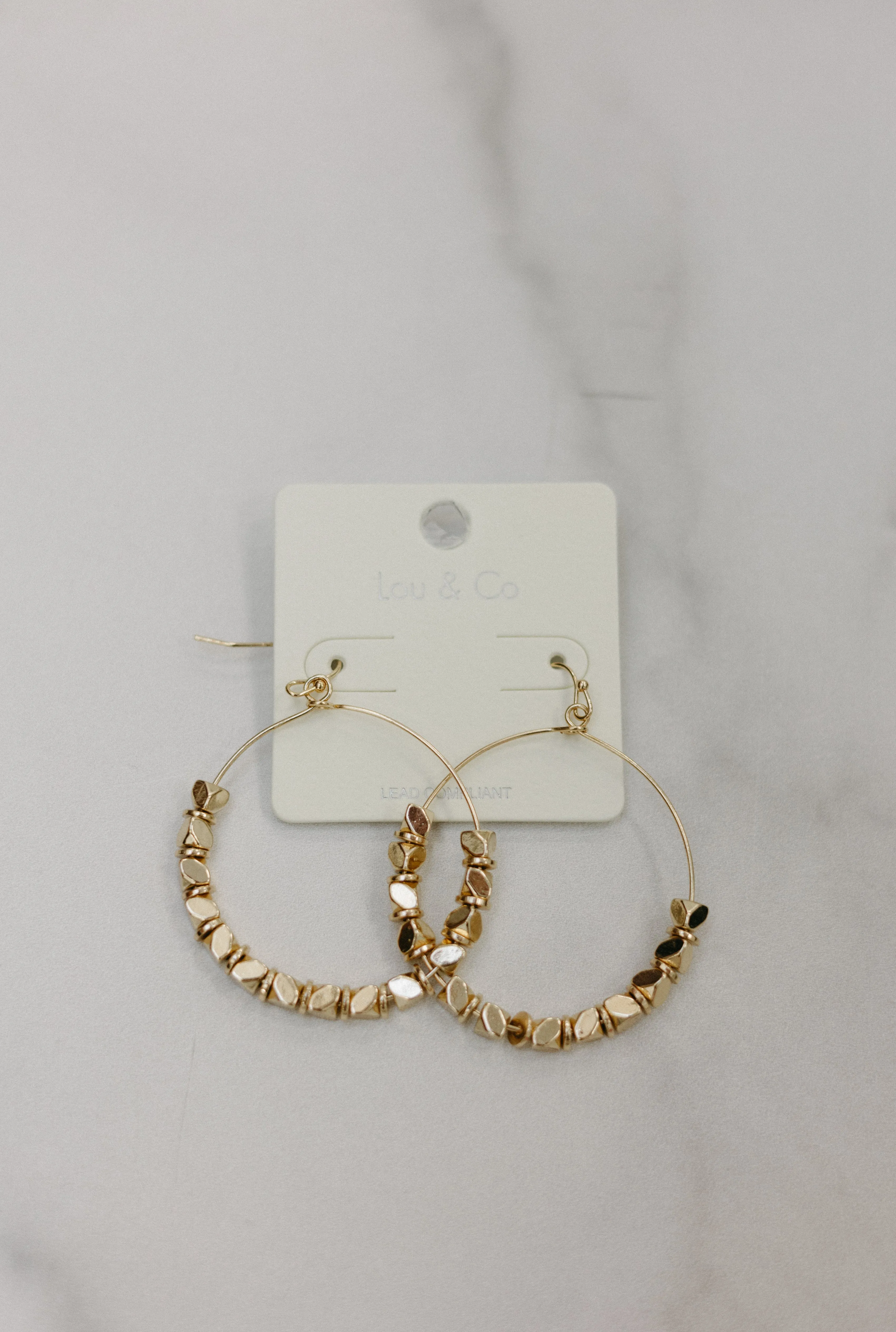 Metal Beaded Circle Earrings