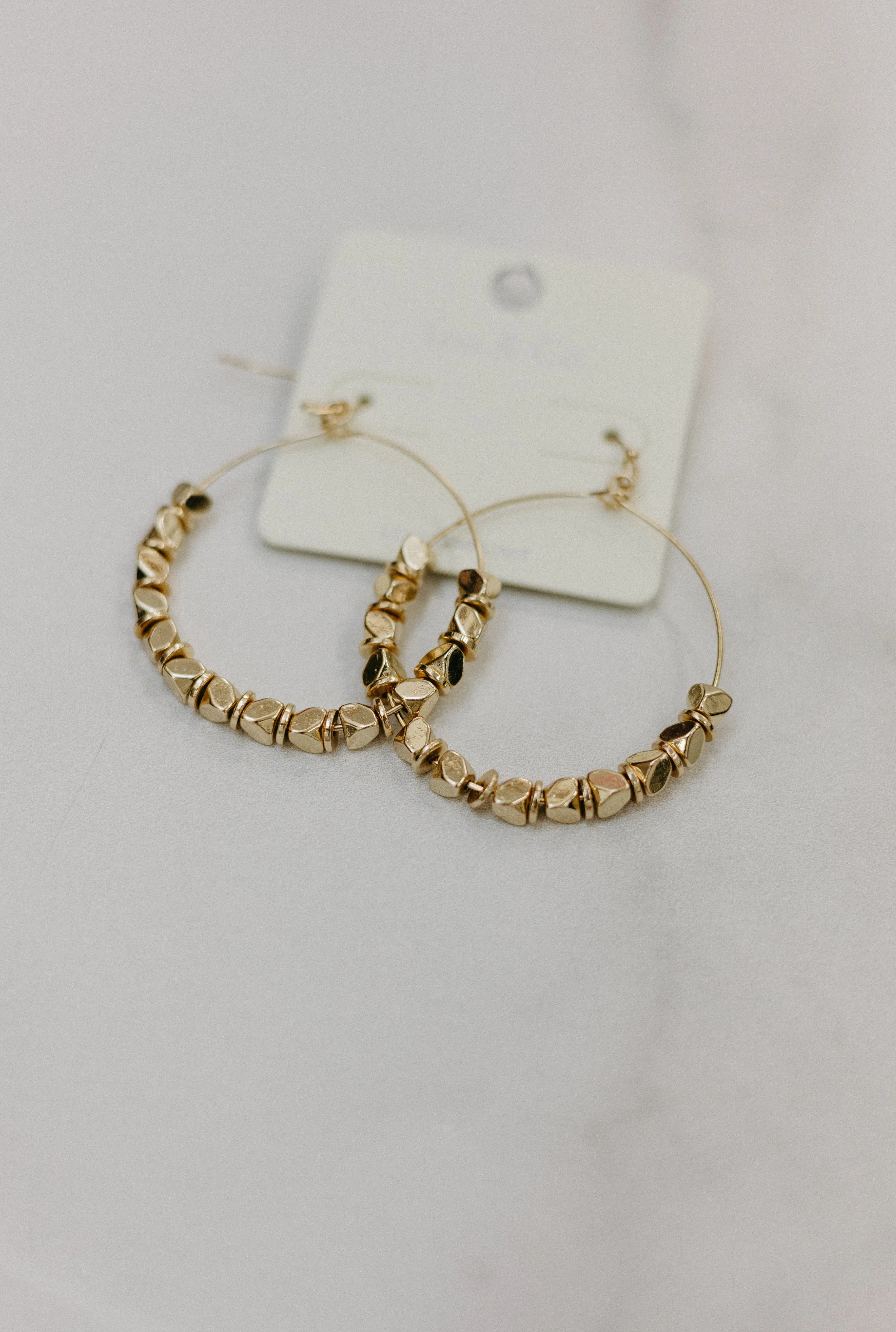 Metal Beaded Circle Earrings