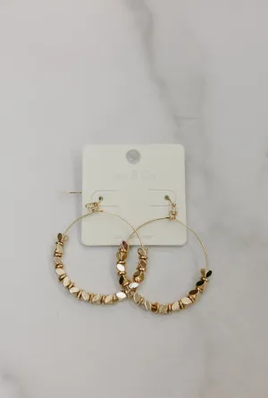 Metal Beaded Circle Earrings