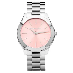 Michael Kors Silver Slim Runway Pink Dial Women's Watch MK3380