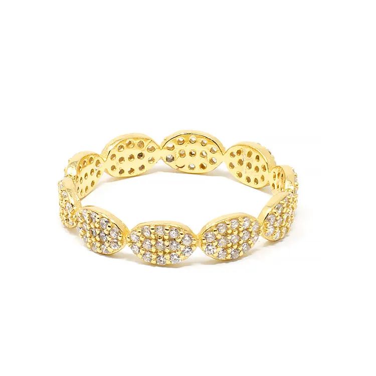 Micro Pave CZ Eternity Style Band - Gold or Silver