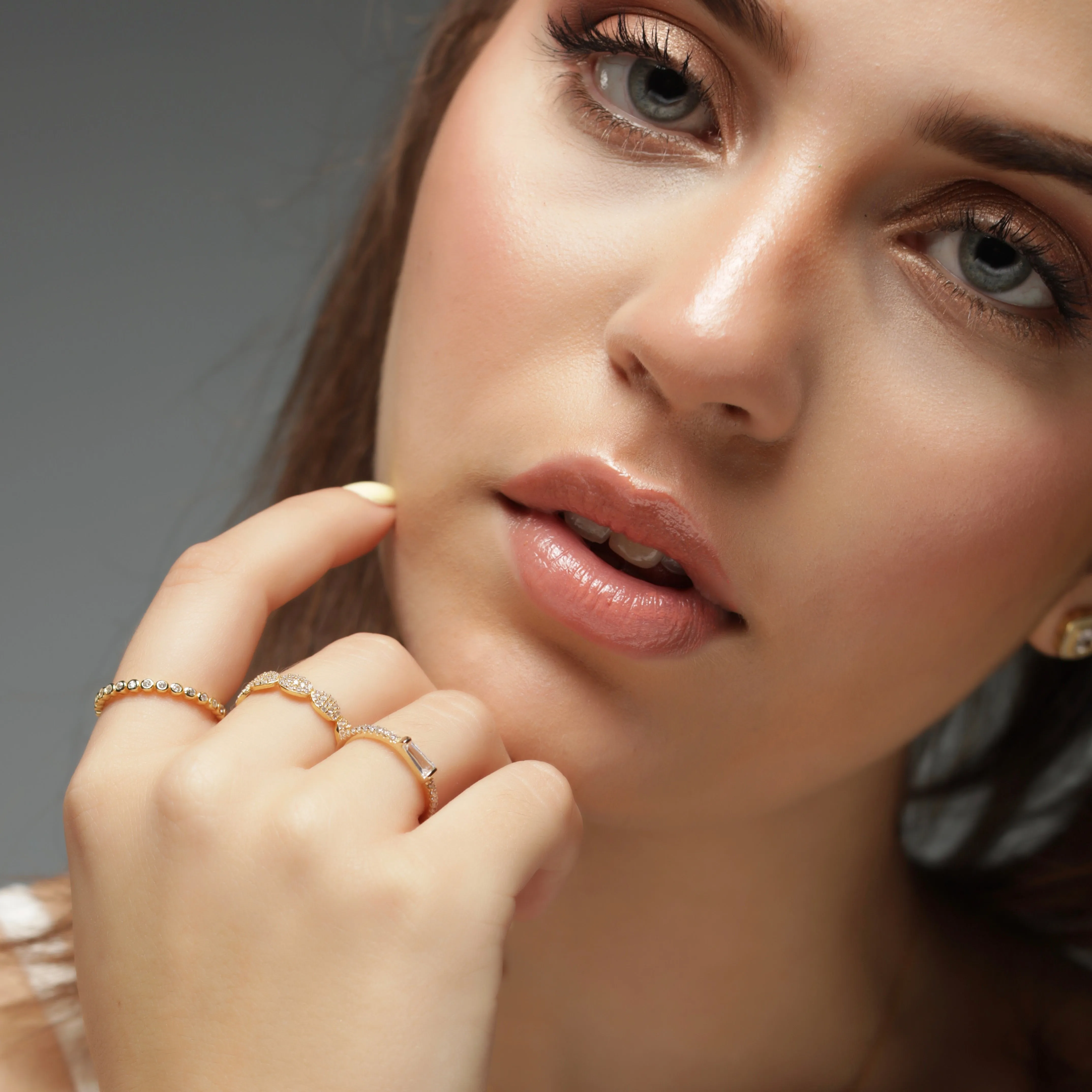 Micro Pave CZ Eternity Style Band - Gold or Silver