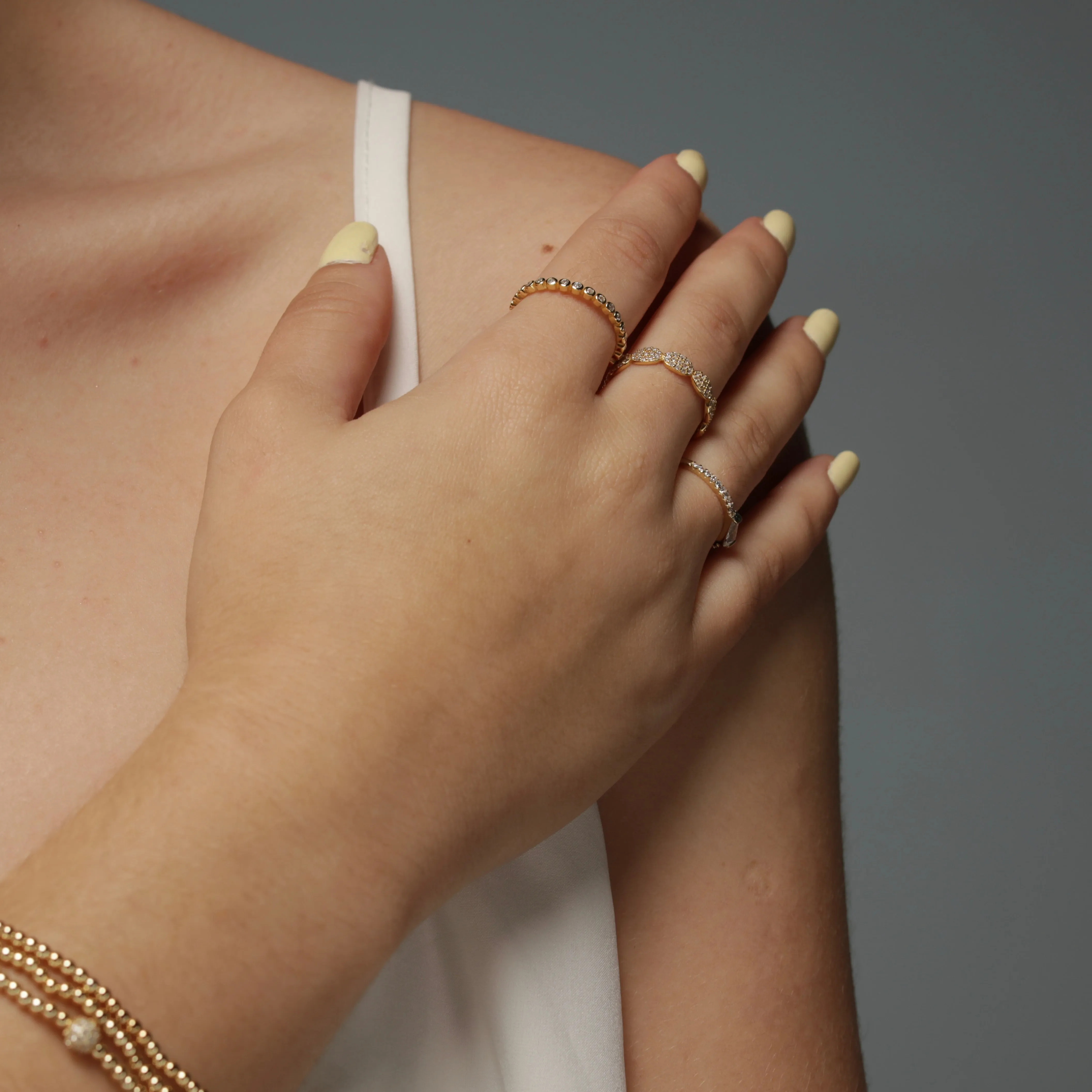 Micro Pave CZ Eternity Style Band - Gold or Silver