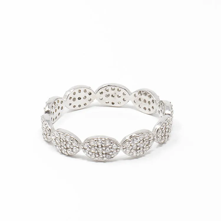Micro Pave CZ Eternity Style Band - Gold or Silver