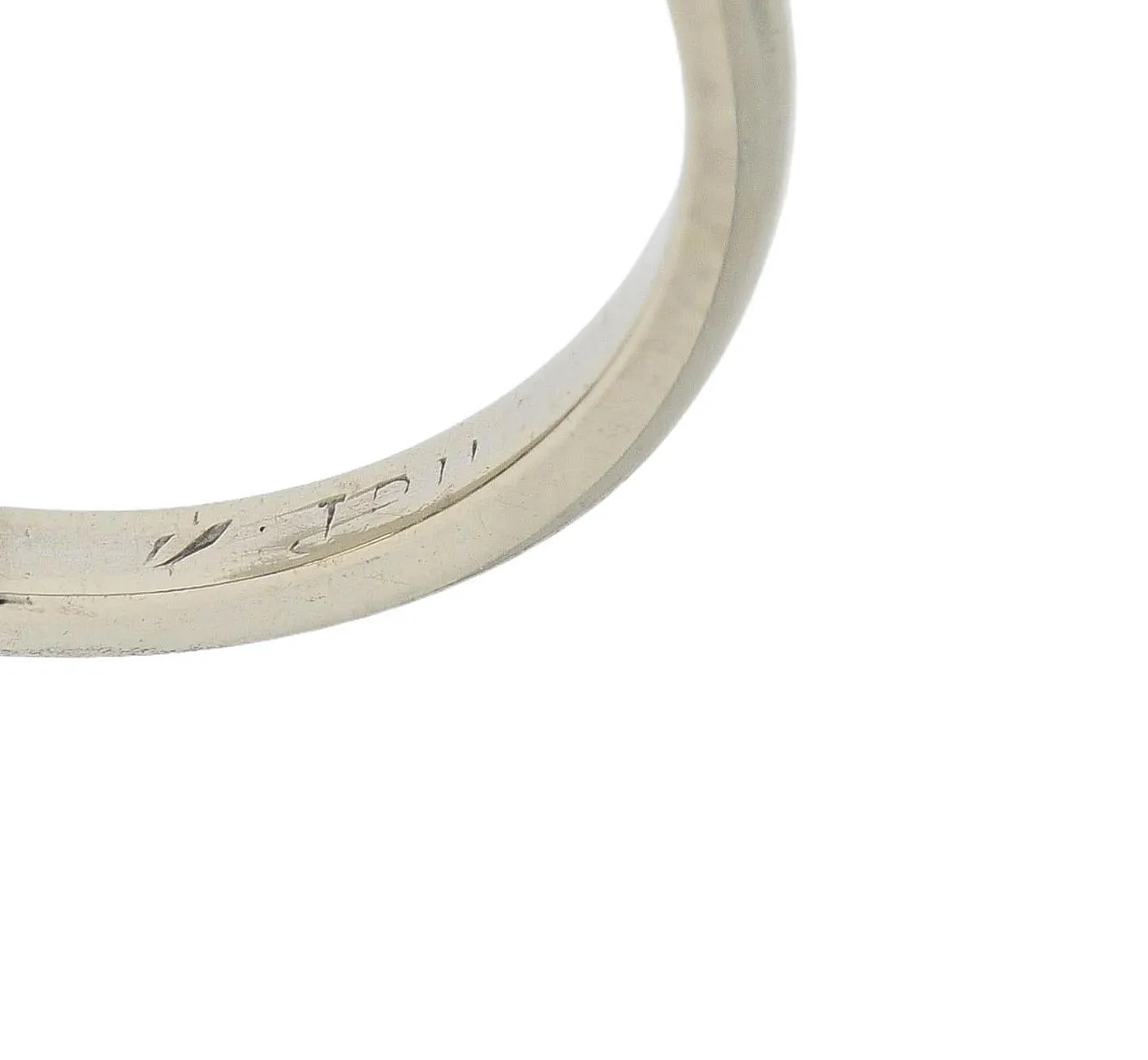 Mid-Century 0.50 CTW Diamond 14 Karat White Gold Six Stone Vintage Stacking Band Ring