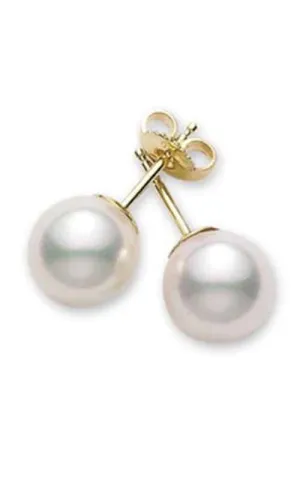 Mikimoto Everyday Essentials Stud Earrings Akoya Pearl White 6mm A quality (PES601K)