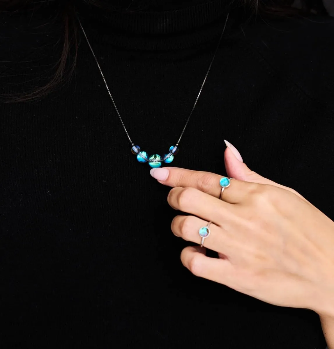 Milky Way | .925 Sterling Silver | Galaxy Glass Infinity Clasp Necklace