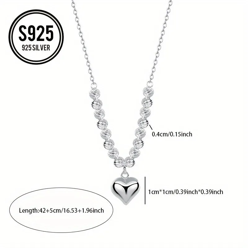Minimalist Twill Beads Love Pendant Necklace, Gift for Girls & Ladies