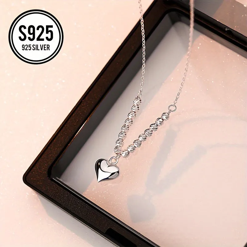 Minimalist Twill Beads Love Pendant Necklace, Gift for Girls & Ladies
