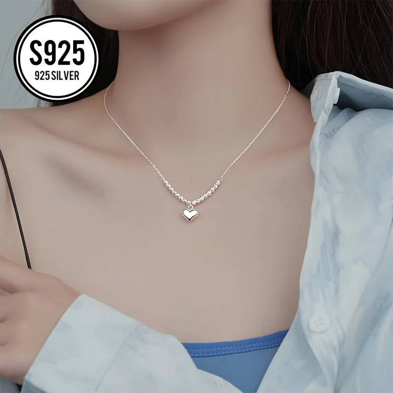 Minimalist Twill Beads Love Pendant Necklace, Gift for Girls & Ladies