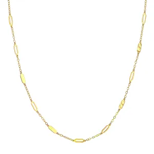 Mixed Oval Station Curb Chain Necklace