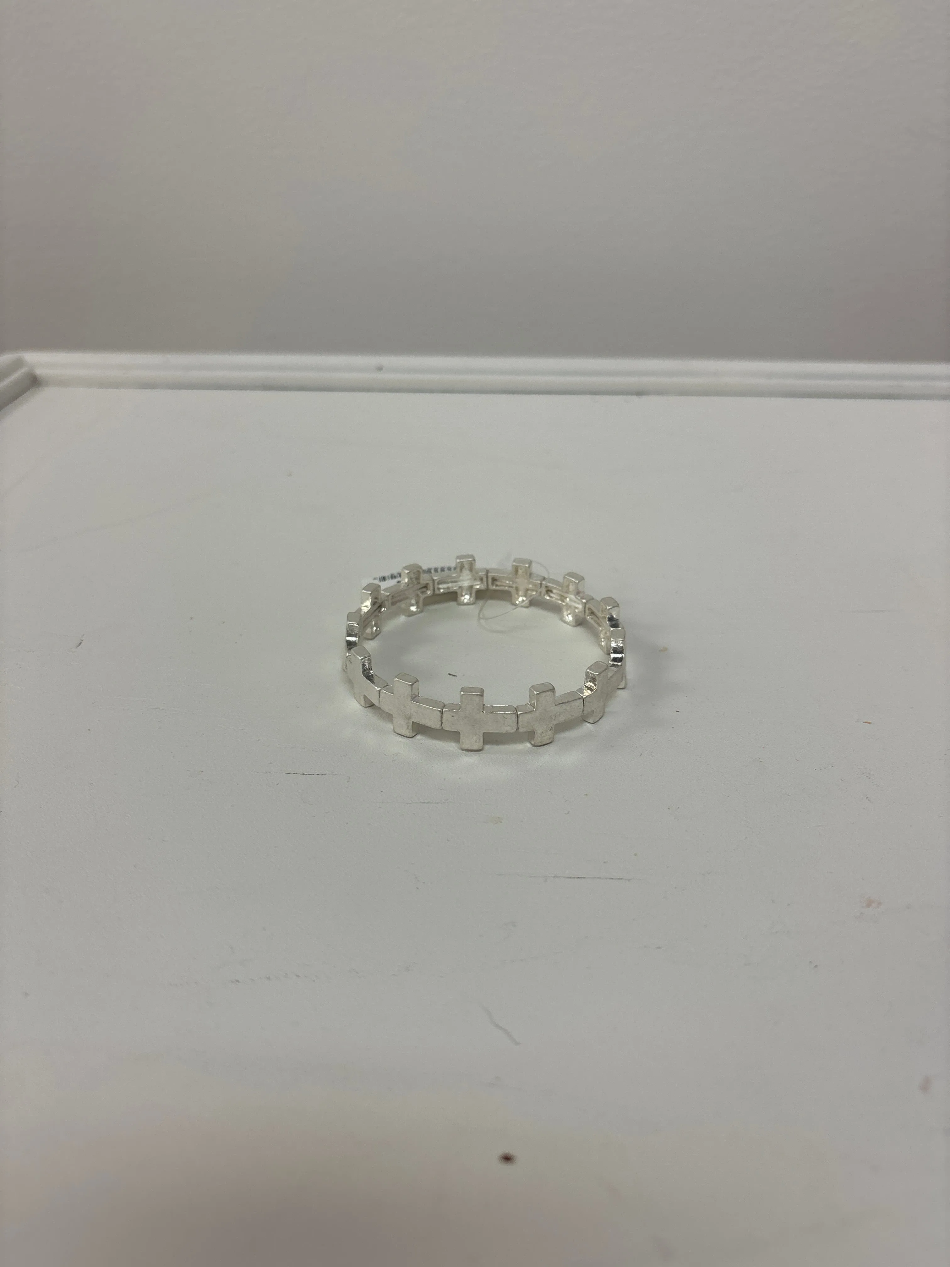MK-Hammered Metal Cross Bracelets