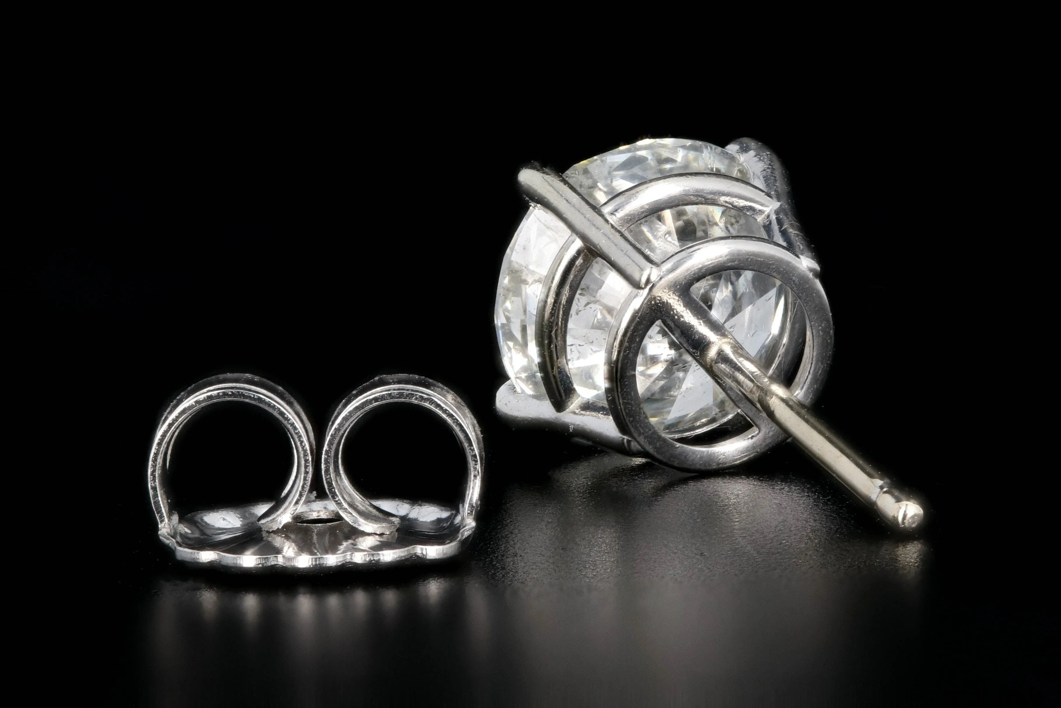 Modern 14K White Gold 2.6CTW Brilliant Round Diamond Studs