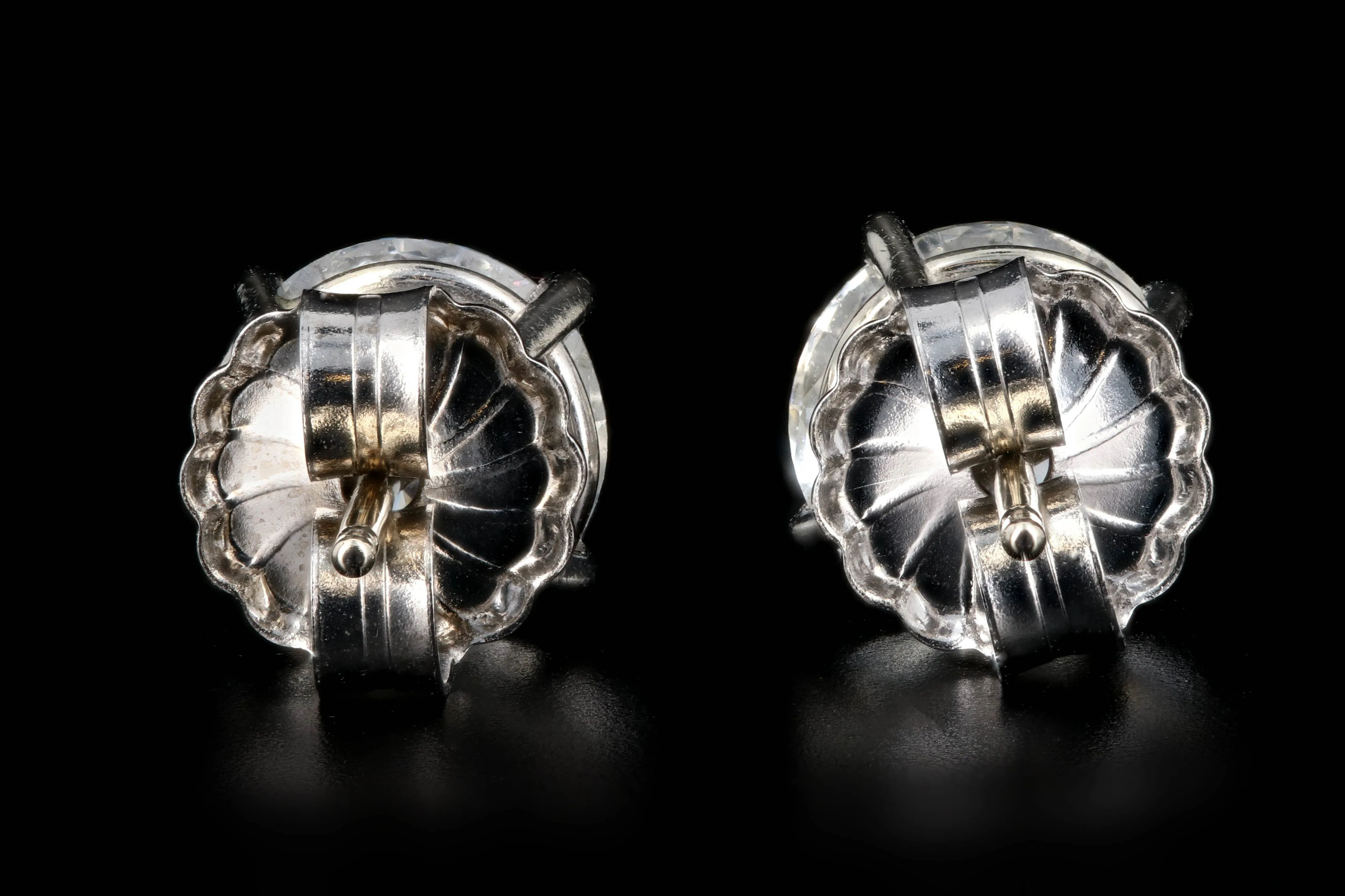 Modern 14K White Gold 2.6CTW Brilliant Round Diamond Studs