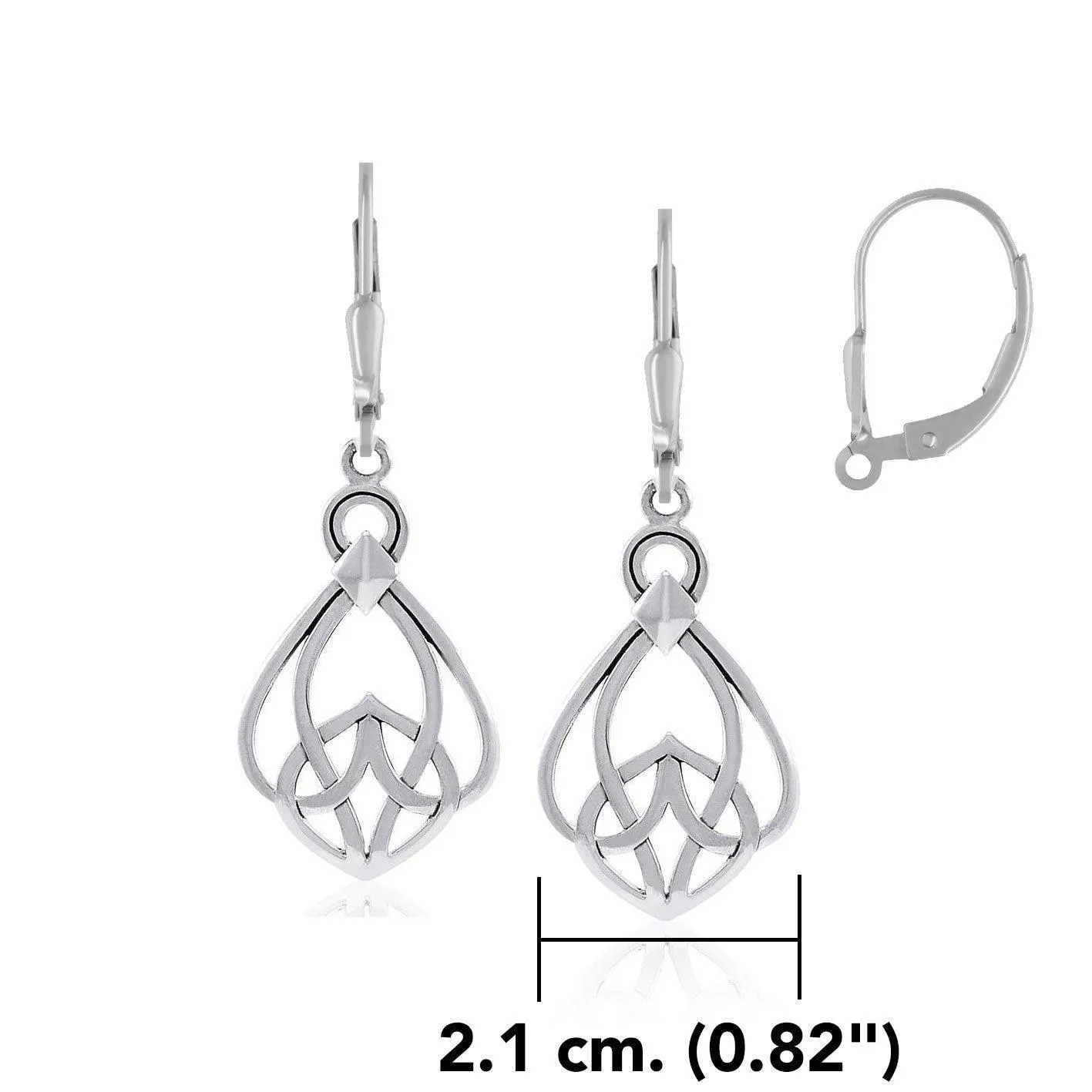 Modern Celtic Knot Sterling Silver Earrings TER2200