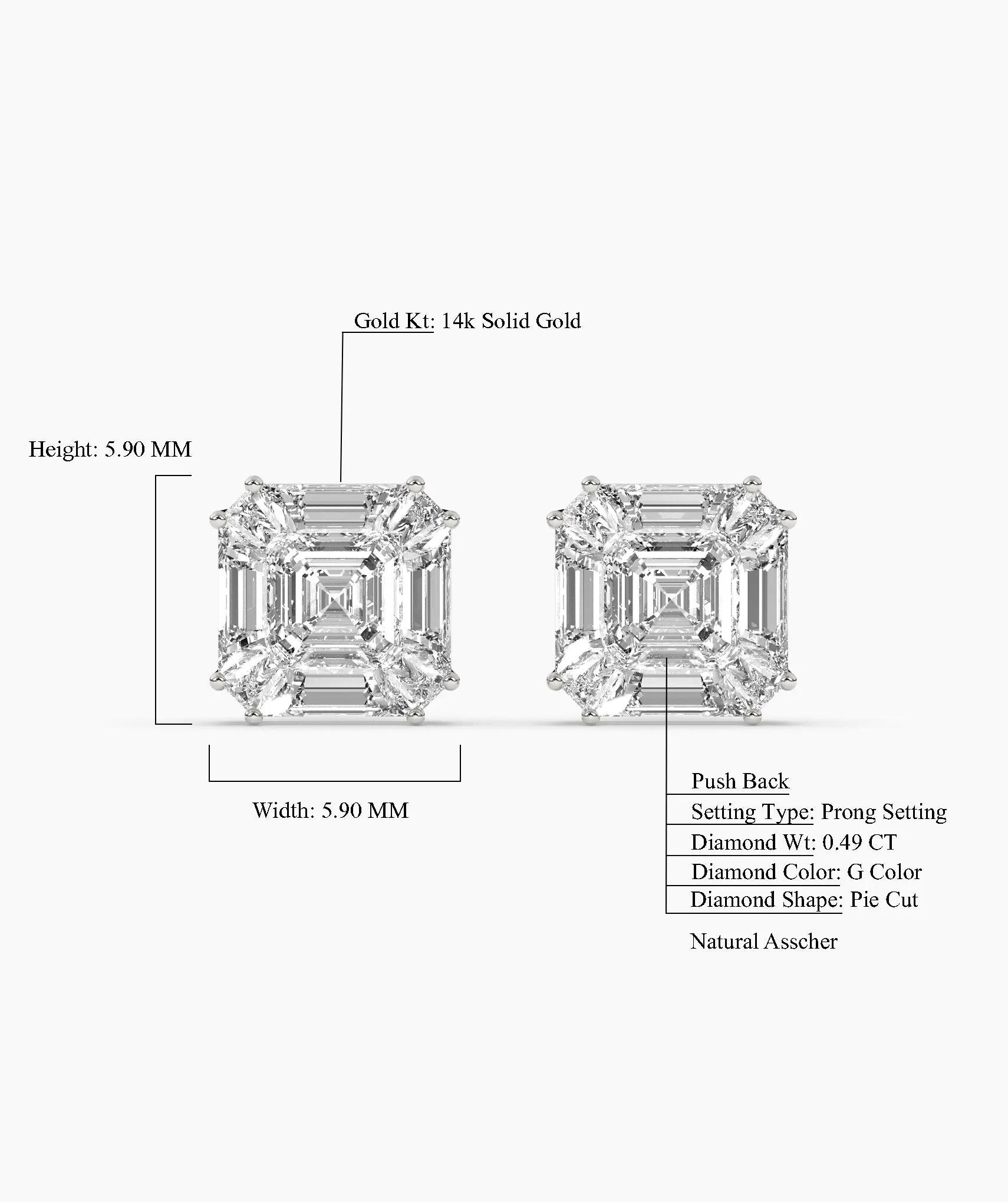 Modern Emerald Diamond Studs