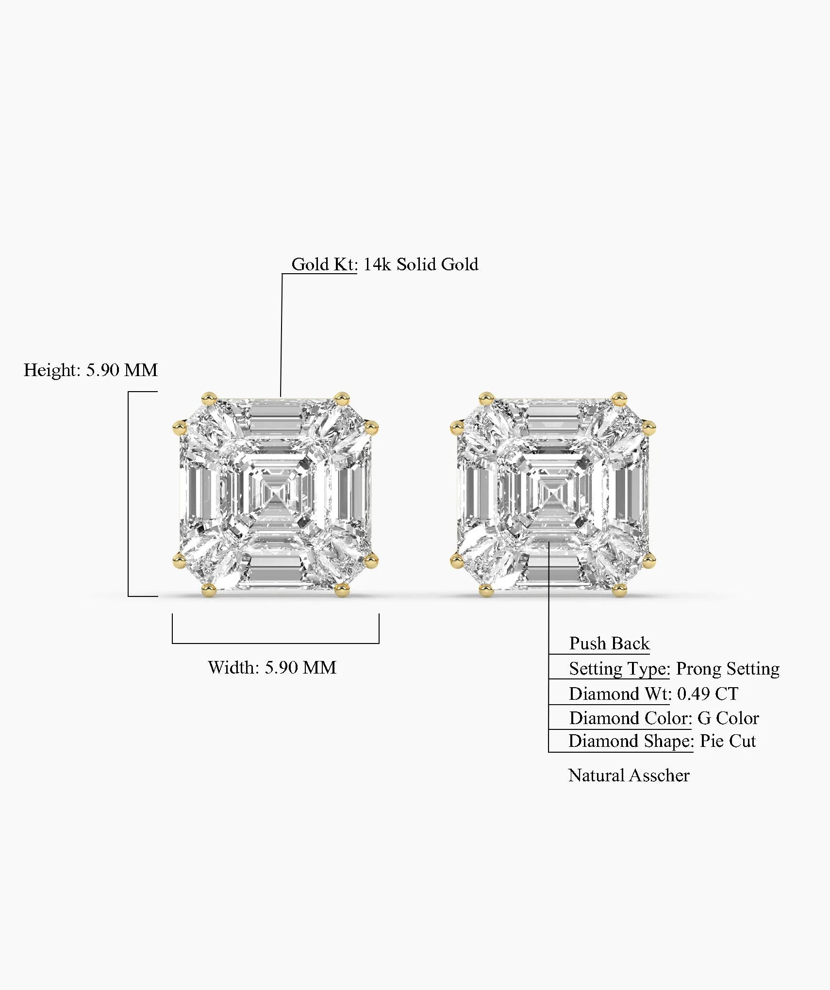 Modern Emerald Diamond Studs