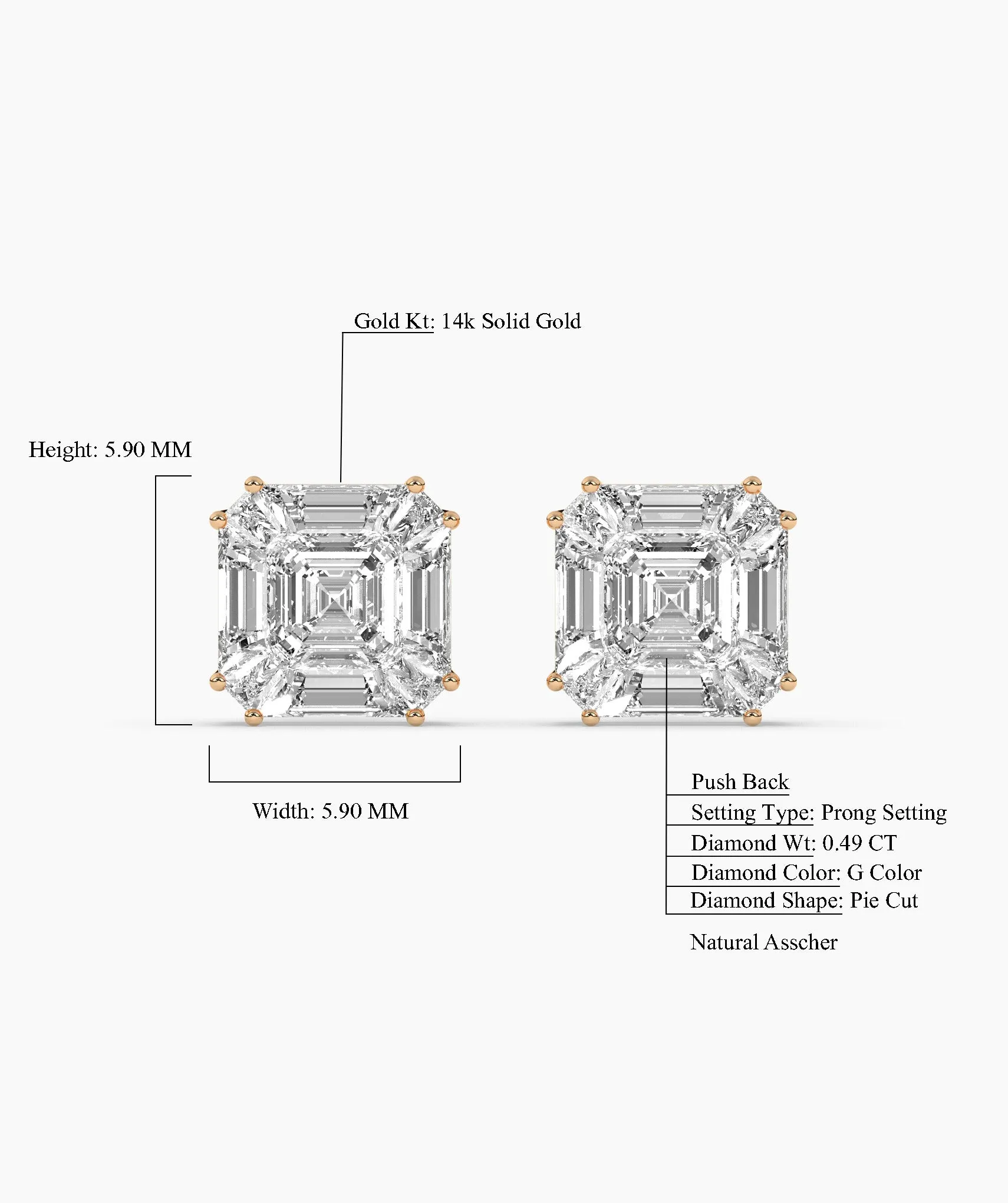 Modern Emerald Diamond Studs