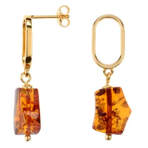 Modern Gold Amber Earrings