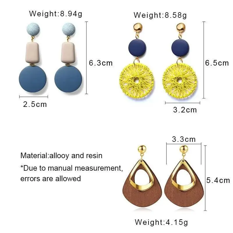 Modern Handmade Retro Modern Wooden Drop Dangler Earrings For Women And Girls In Trend Design - Women Fasion Accessories