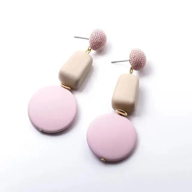 Modern Handmade Retro Modern Wooden Drop Dangler Earrings For Women And Girls In Trend Design - Women Fasion Accessories