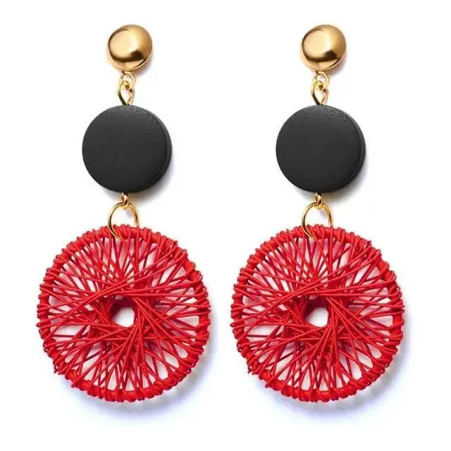 Modern Handmade Retro Modern Wooden Drop Dangler Earrings For Women And Girls In Trend Design - Women Fasion Accessories