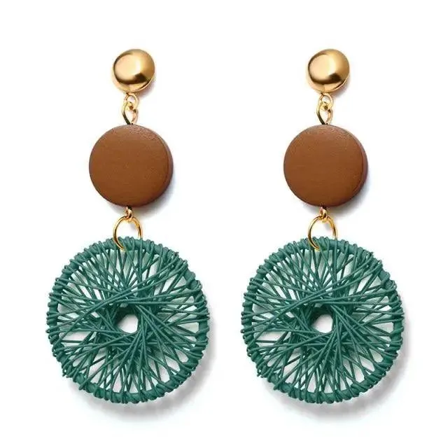 Modern Handmade Retro Modern Wooden Drop Dangler Earrings For Women And Girls In Trend Design - Women Fasion Accessories