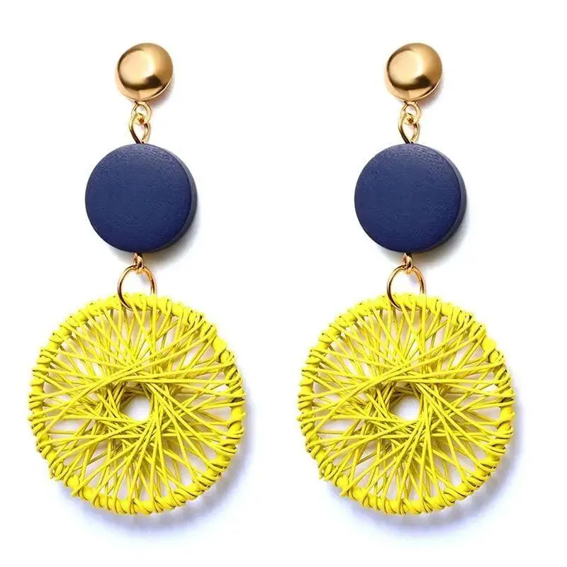 Modern Handmade Retro Modern Wooden Drop Dangler Earrings For Women And Girls In Trend Design - Women Fasion Accessories