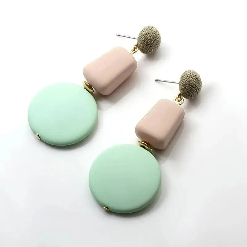 Modern Handmade Retro Modern Wooden Drop Dangler Earrings For Women And Girls In Trend Design - Women Fasion Accessories