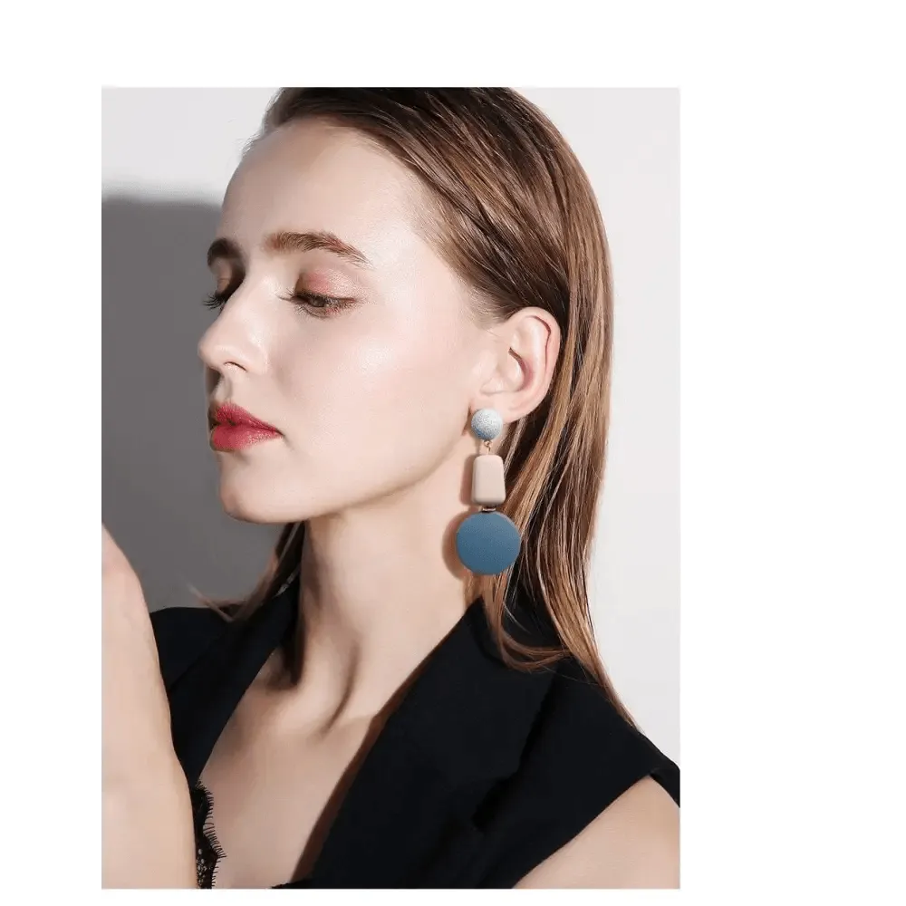 Modern Handmade Retro Modern Wooden Drop Dangler Earrings For Women And Girls In Trend Design - Women Fasion Accessories
