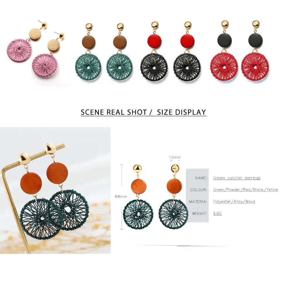 Modern Handmade Retro Modern Wooden Drop Dangler Earrings For Women And Girls In Trend Design - Women Fasion Accessories