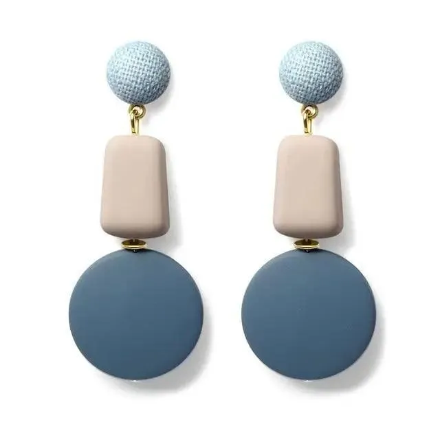 Modern Handmade Retro Modern Wooden Drop Dangler Earrings For Women And Girls In Trend Design - Women Fasion Accessories