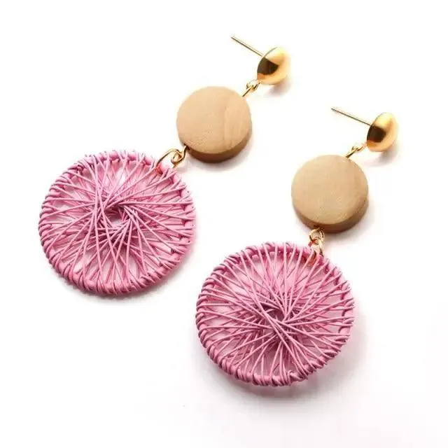 Modern Handmade Retro Modern Wooden Drop Dangler Earrings For Women And Girls In Trend Design - Women Fasion Accessories