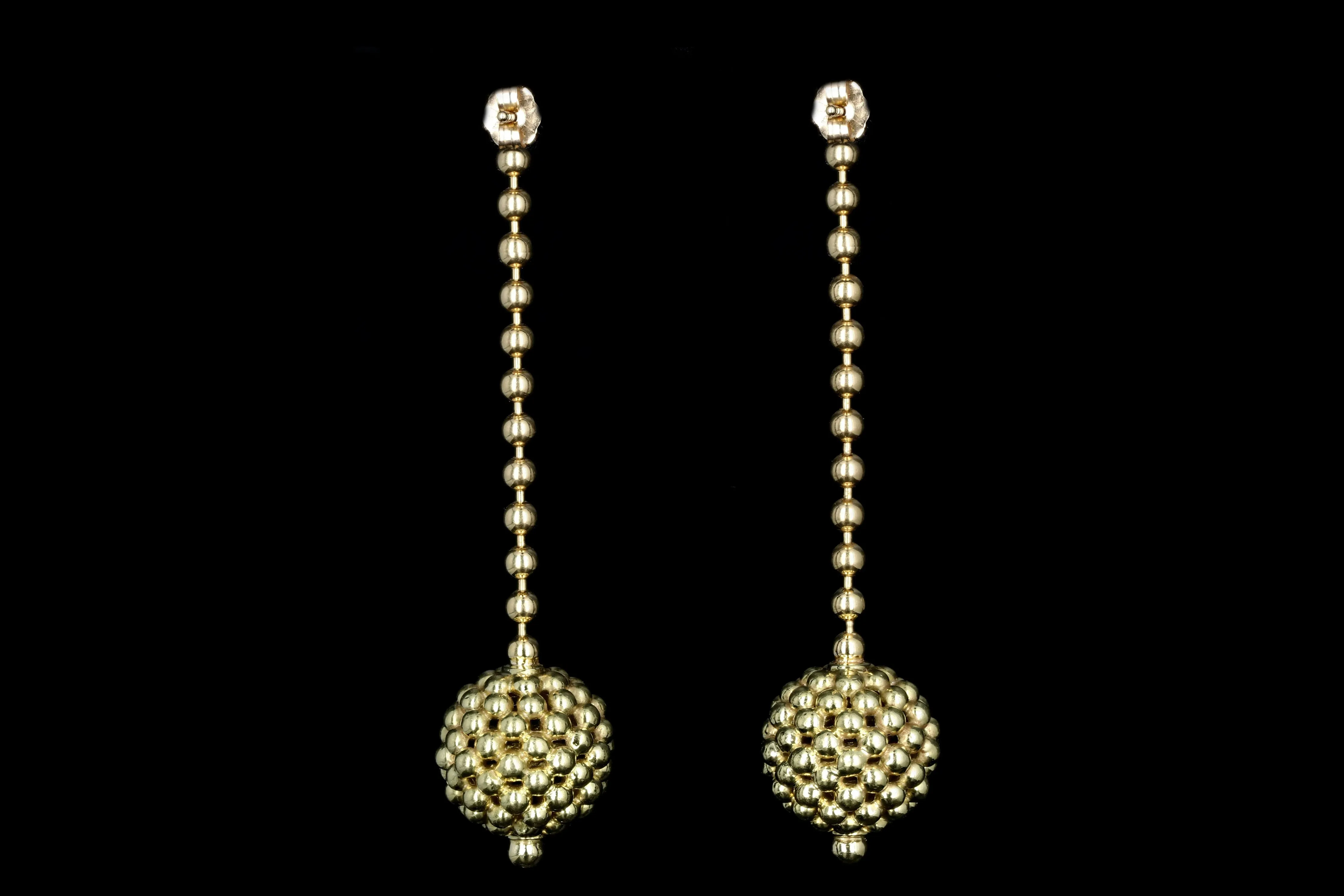 Modern Lagos 18K Yellow Gold Caviar Collection Drop Earrings