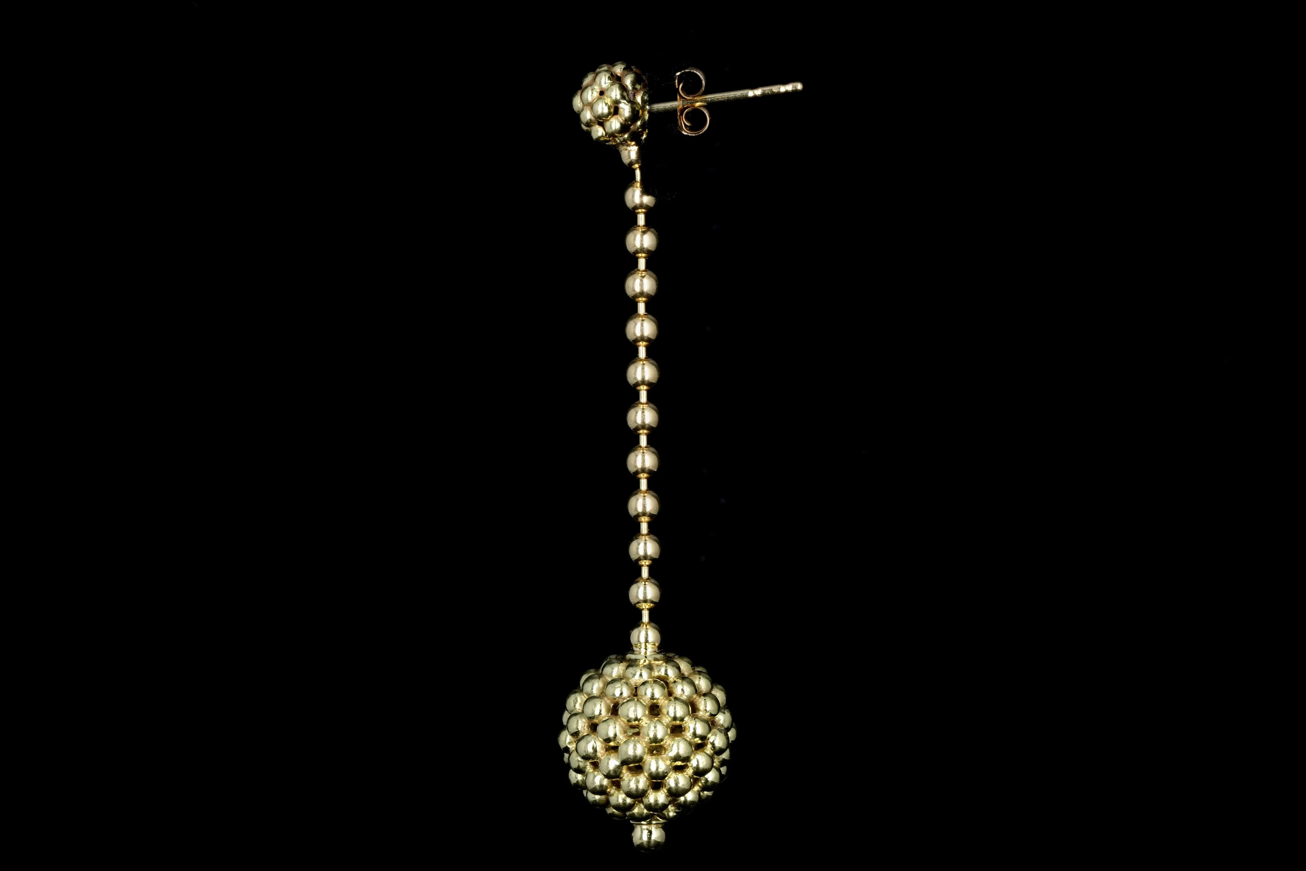 Modern Lagos 18K Yellow Gold Caviar Collection Drop Earrings