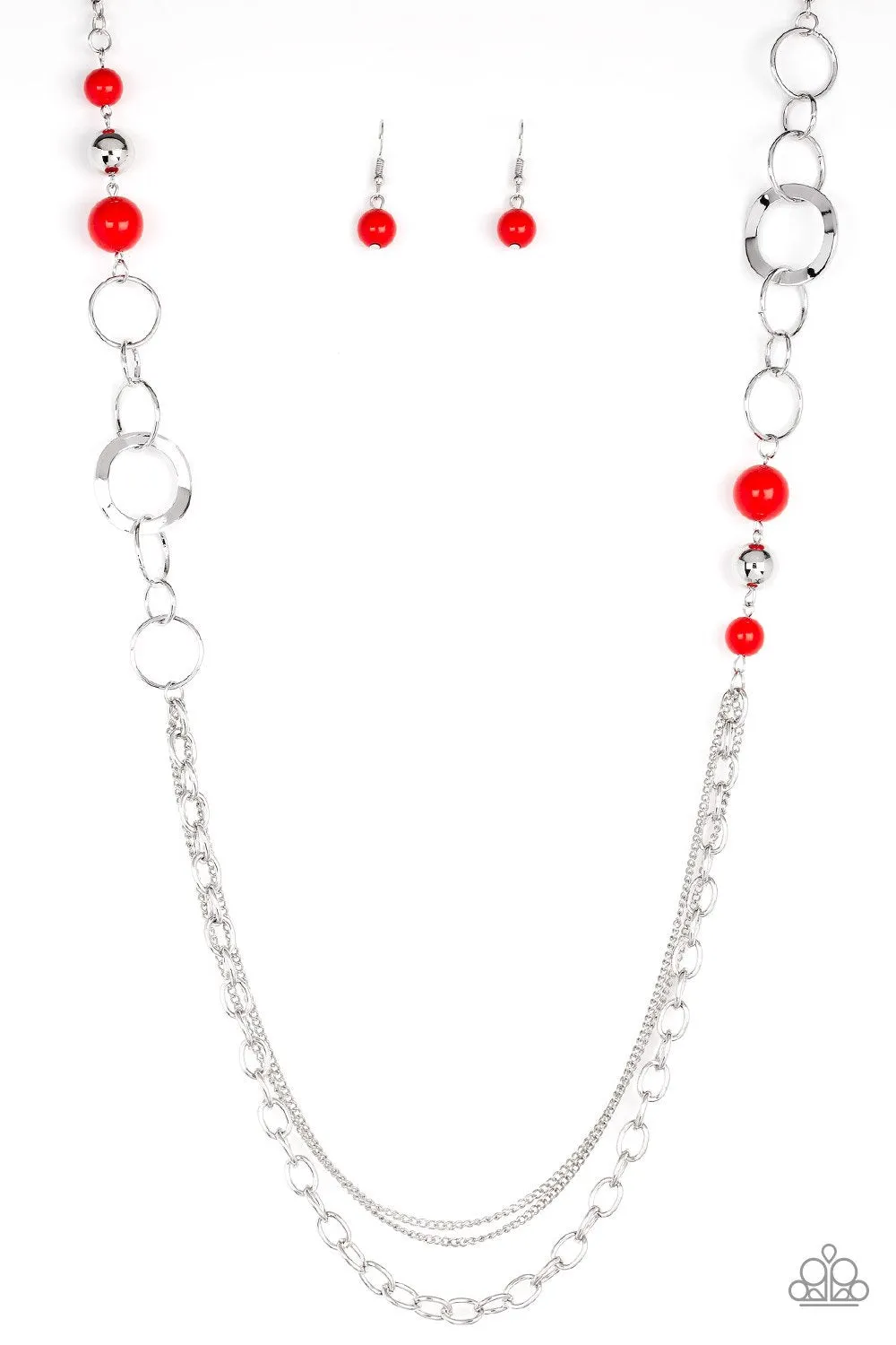 Modern Motley Red Necklace