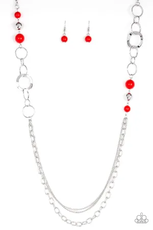 Modern Motley Red Necklace