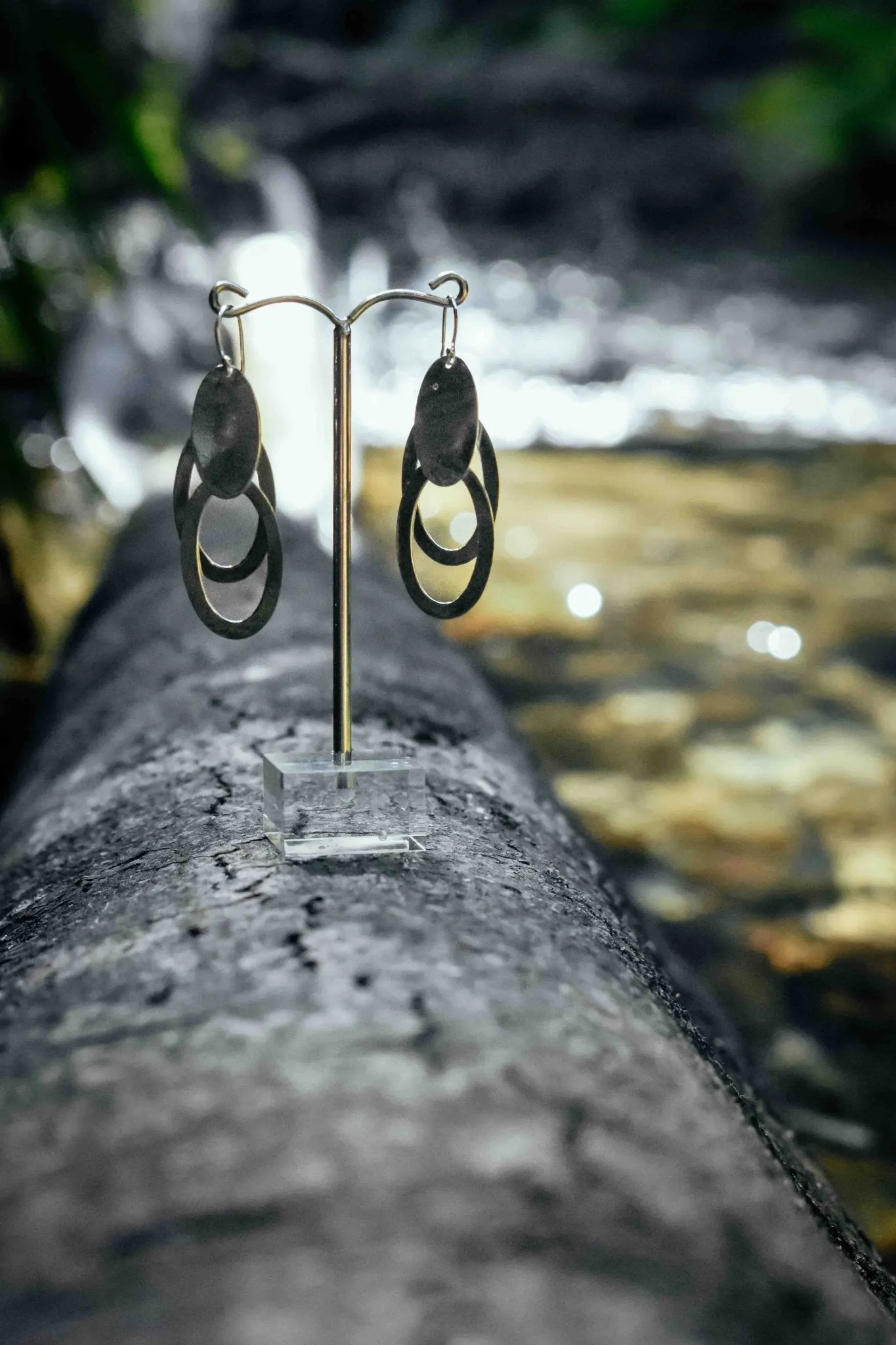 Modern Oval Trio - Silver Earrings