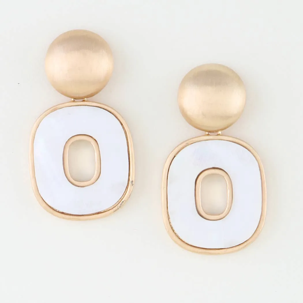 Modern Stone Disc Earrings