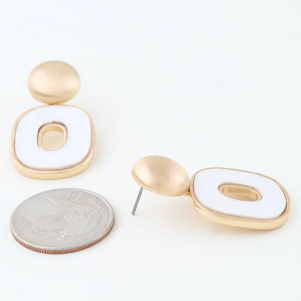 Modern Stone Disc Earrings