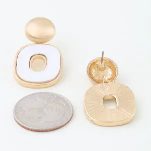 Modern Stone Disc Earrings