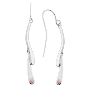 Modern Style II - Sterling Silver Black Hills Gold Earrings