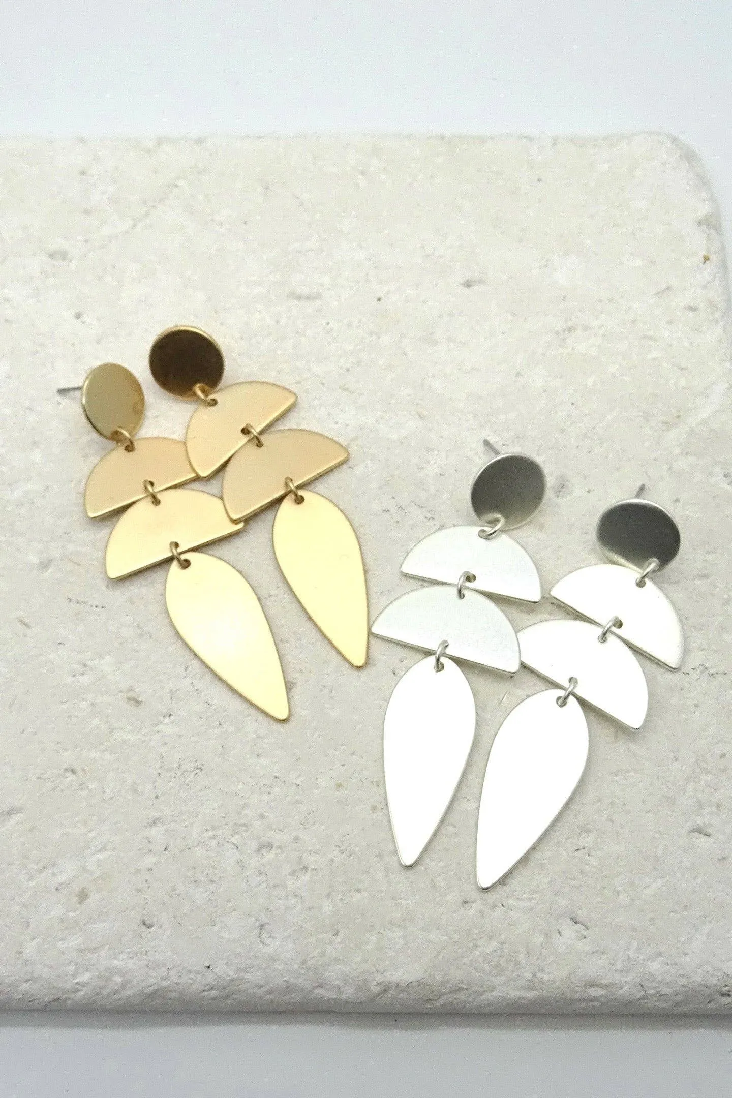 Modern Trio Drop Earrings