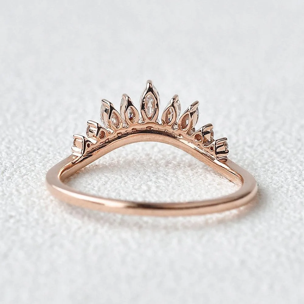 Moissanite Band Stacking Curved Ring