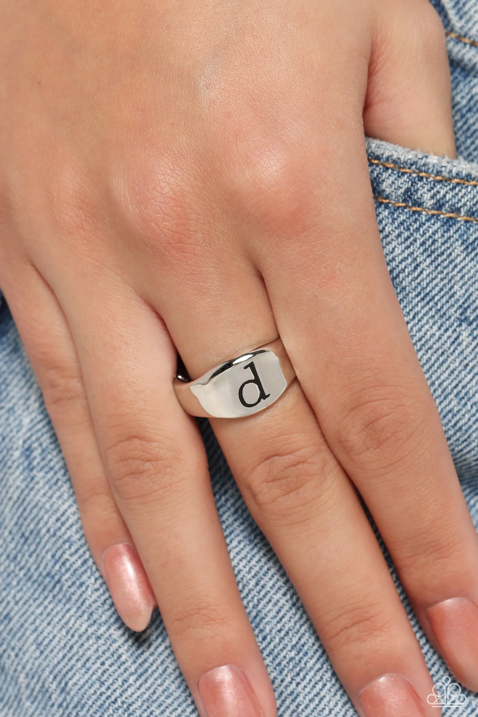 Monogram Memento - Silver - D - Paparazzi Ring