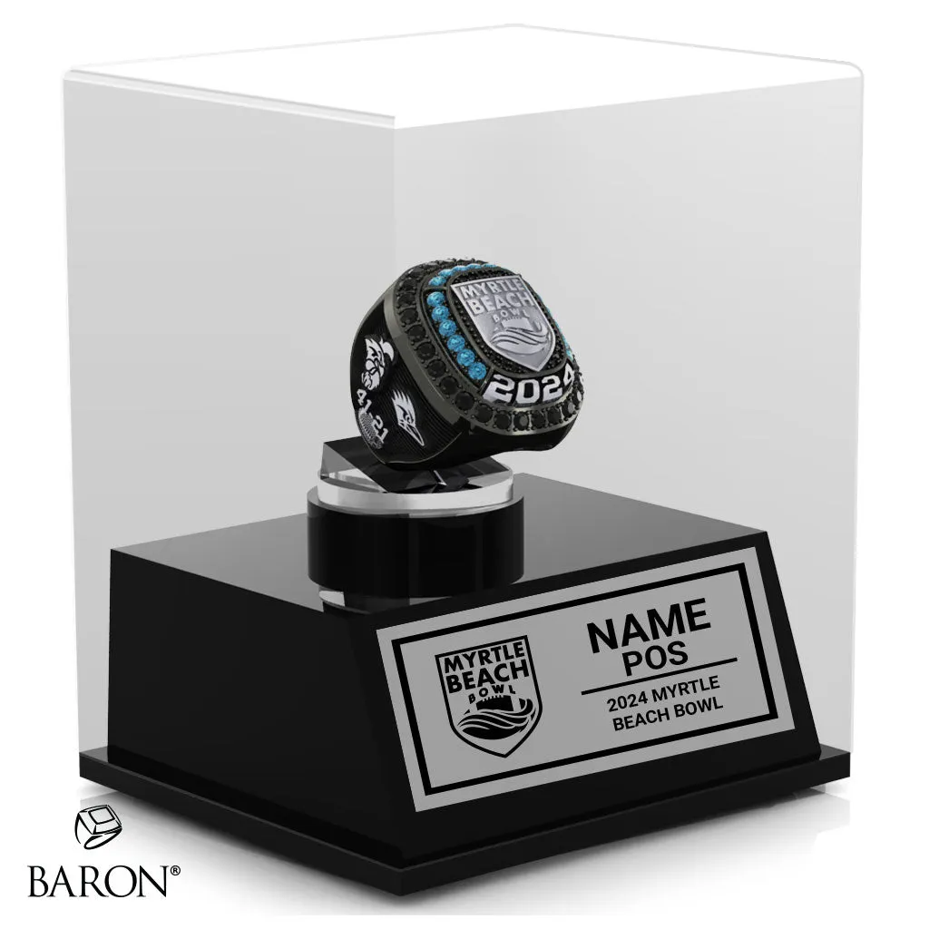 Myrtle Beach Bowl Officials Rings 2024 Championship Display Case