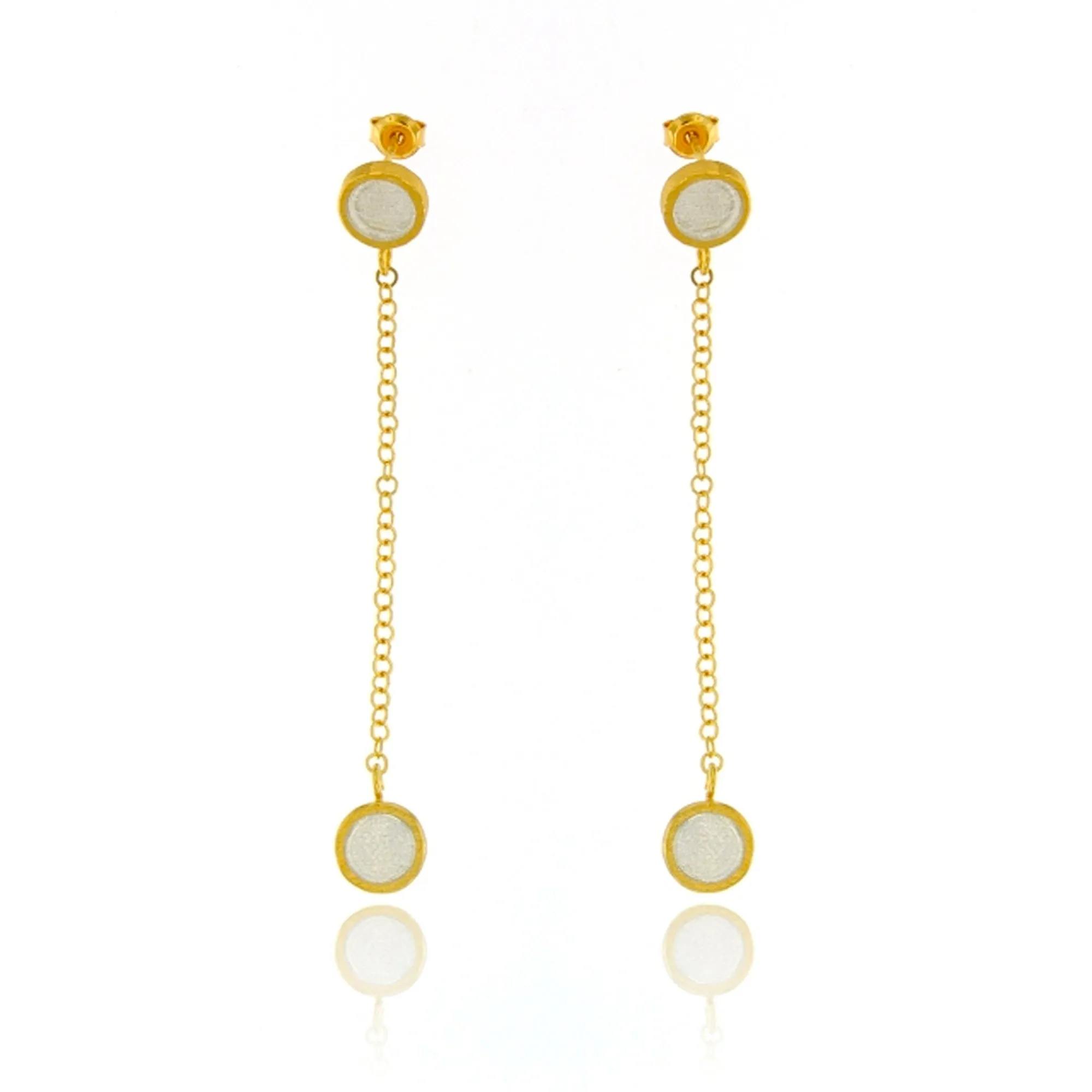 Mysterium Collection Vermeil Chain Dot Drop Earrings
